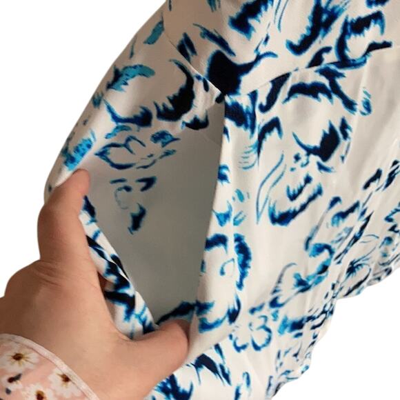 NWT Revolve KARINA GRIMALDI BLUE CANDELA PRINTED LISA Art Deco Luxury Romper - Picture 4 of 10